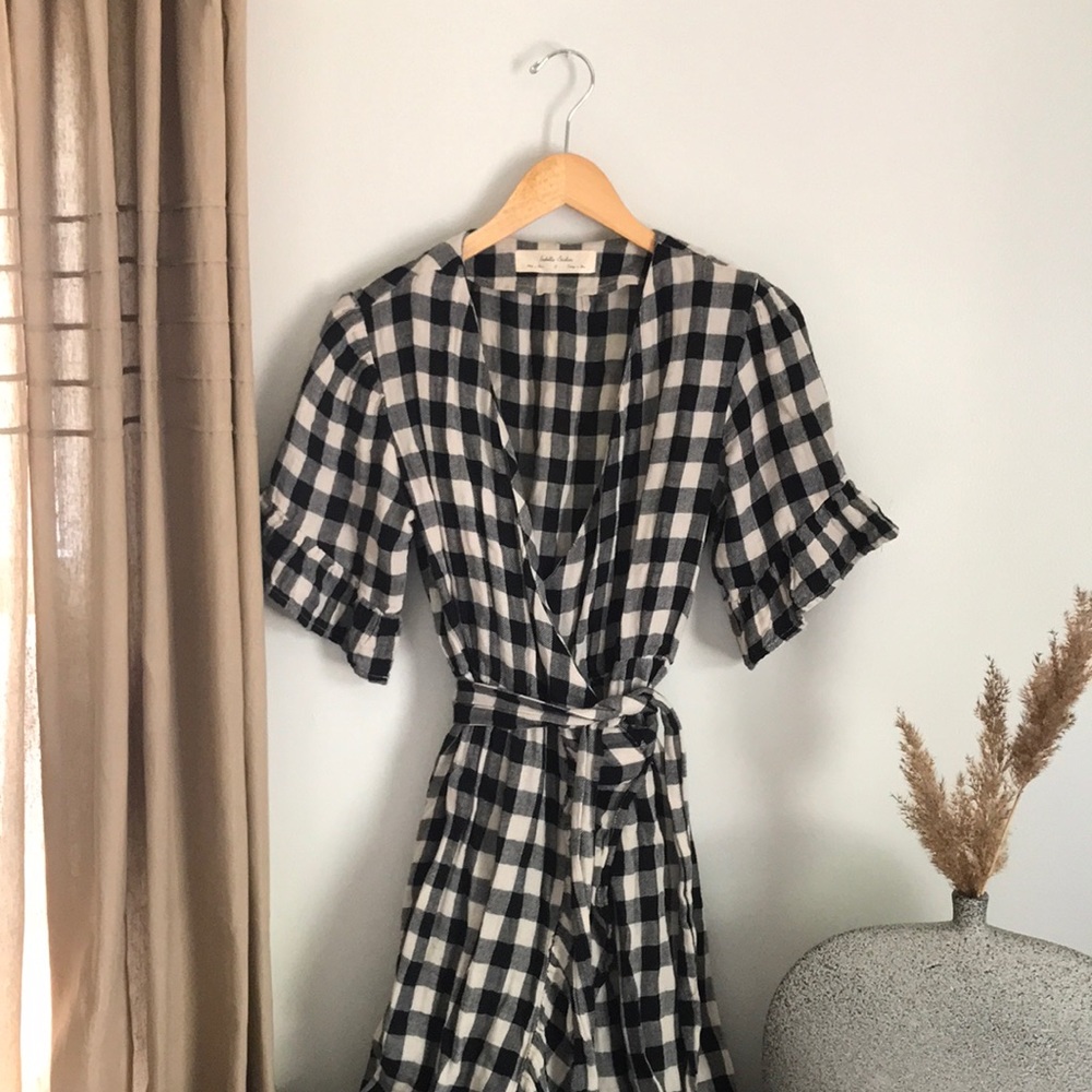 Anthropologie Black and White Checkered dress Small